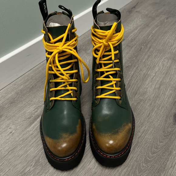 R13 Stack Boot - Hunter Green Remove. Size 10 IT 40 - Picture 11 of 15